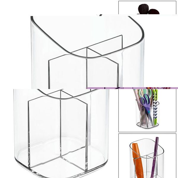 

cosmetic make-up brush storage box acrylic makeup nail polish holder make up tools pen rack table boxes & bins