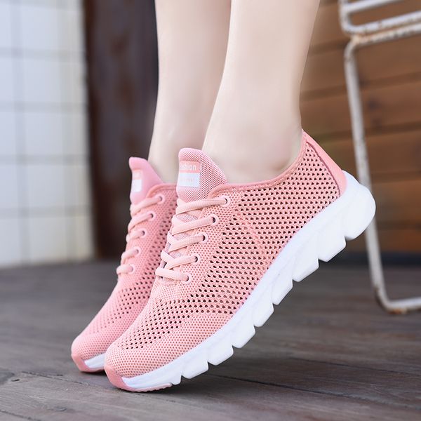 

fashion 2021 for mens womens sports running shoes solid color breathable outdoor runners pink knit tennis sneakers size 35-44 wy30-928
