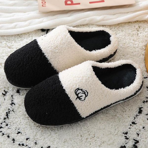 

slippers black for women mixed colors designer woman house flock plush comfortable indoor shoes tpr non slip