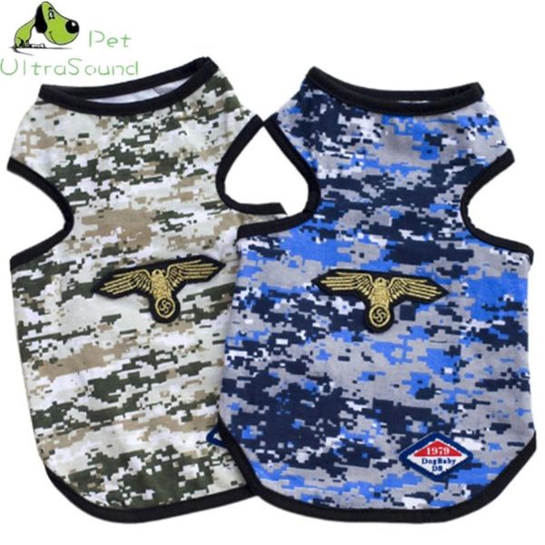

summer cool clothes camouflage small dog breathable cotton sleeveless clothing dogs t-shirt vest apparel