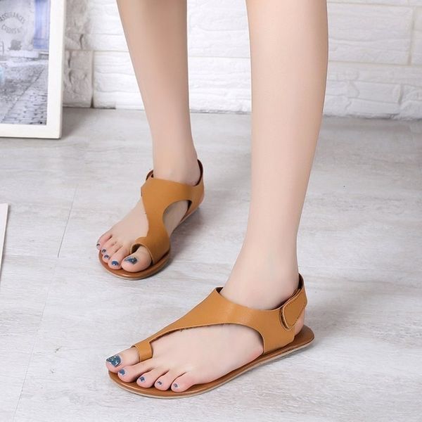 

low-solid color women flat casual sandals women's fashion wild comfortable rmoh, Black