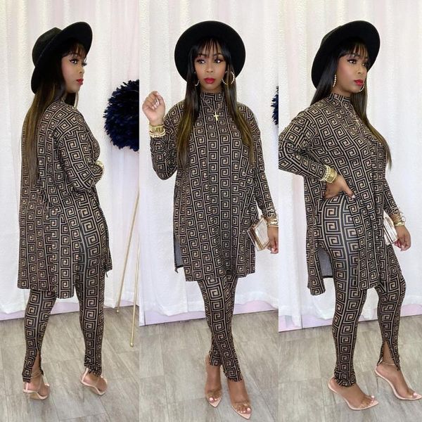 

women's two piece pants 2021 autumn pant women 2 pieces set geometry pattern long sweatshirt dress + lounge club fashion clothing femme, White