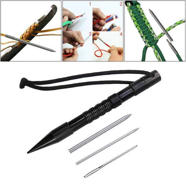 

paracord lacing needles stainless steel tool set fid stitching outdoor gadgets