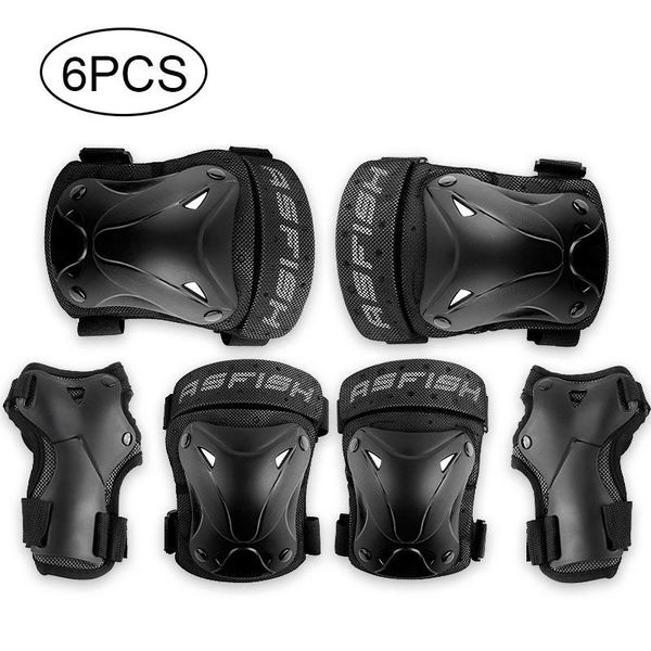 

6pcs protective gear set roller skating protector elbow knee pads for kids adults skateboard cycling ice sports protectors &, Black;gray