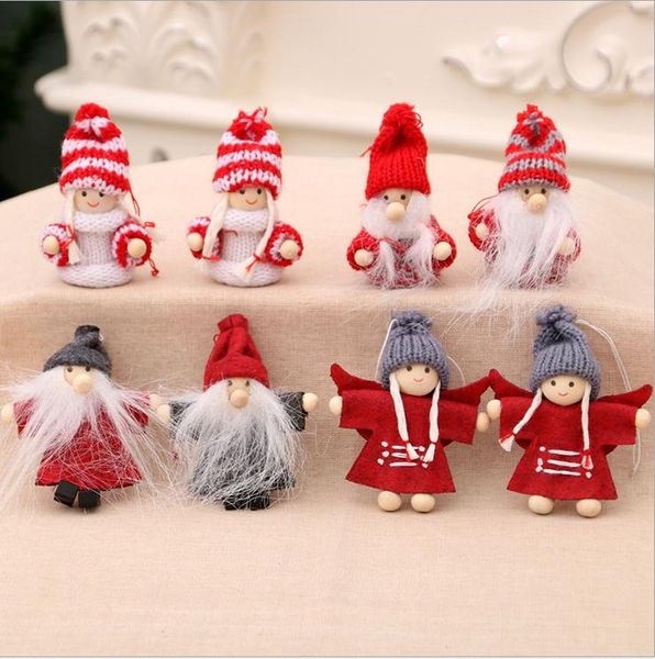 

christmas decorations 2021 2pcs/set hanging ornaments doll decoration faceless gnome santa xmas tree pendant