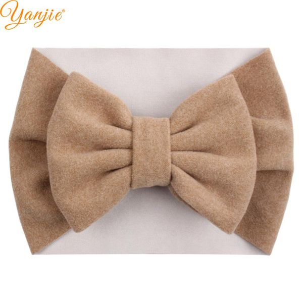 

hair accessories suede bows baby headband soft cute big bow turban for girls headwrap bands kids spring headwear, Slivery;white