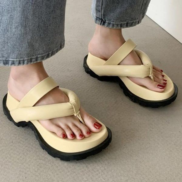 

sandals for walking flip flops woman clip toe thick platform slippers women outdoor chunky strap summer beach rome, Black