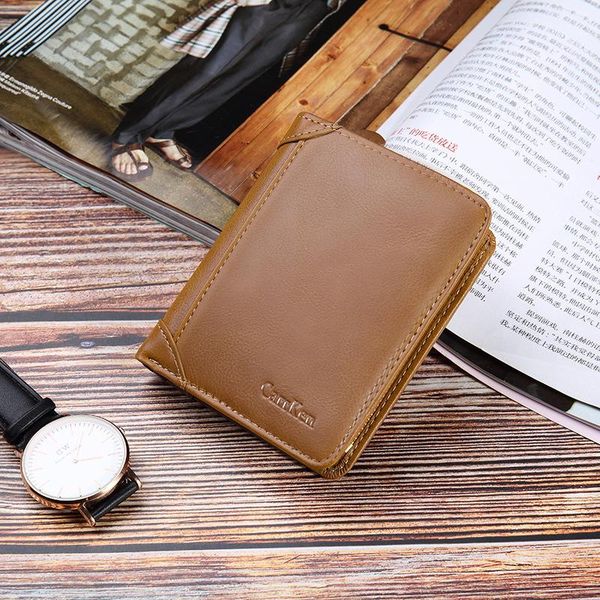 

men's retro wallet short pu with multi-card position zero purse wallets, Red;black