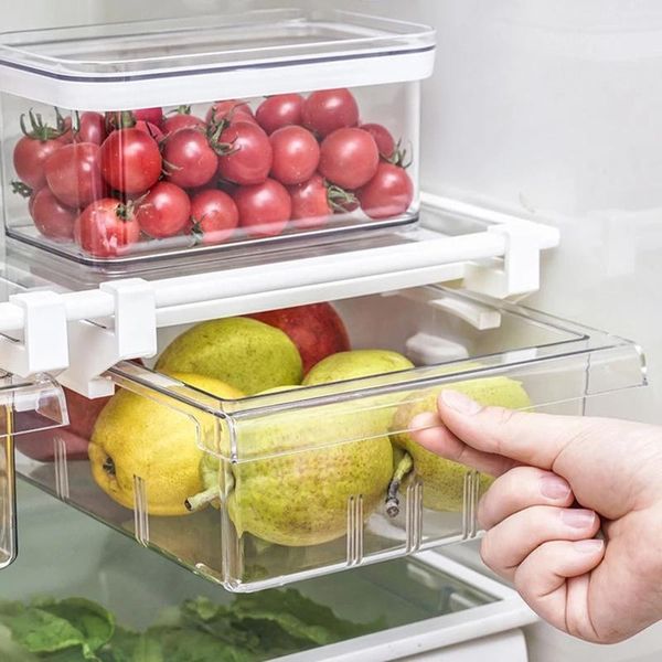 

refrigerator drawer organizer fruit and vegetable classification transparent storage cabinet hygienic preservation the bottles & jars