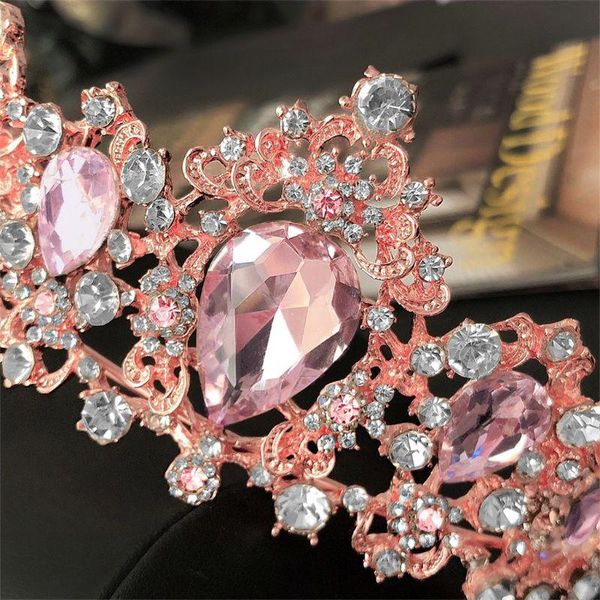 

hair clips & barrettes baroque royal queen gold wedding crown crystal princess tiara headbands pink c1fc, Golden;silver