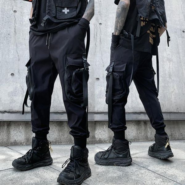 

spring and summer casual women pant japan youth small foot trend cargo with a sports, Black