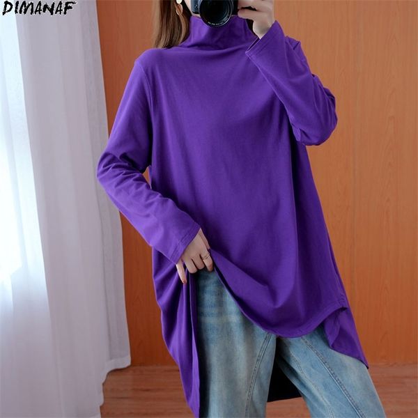 

plus size hoodies sweatshirts women pullover autumn solid cotton knitted thicken female turtleneck loose large 210531, Black