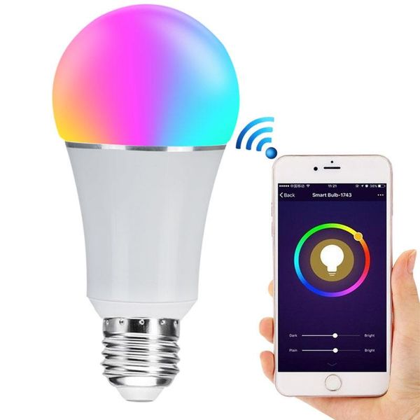 

bulbs b22 e27 wifi smart light bulb led rgb lamp work with alexa/google home +white dimmable timer function magic for party