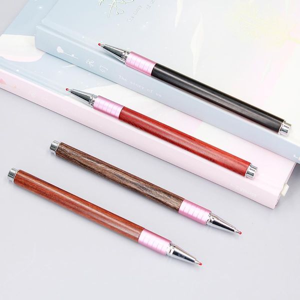 

gel pens jnmzaum 5 colors wood metal black ink pen school student writing tool office business promotional gift set ballpen
