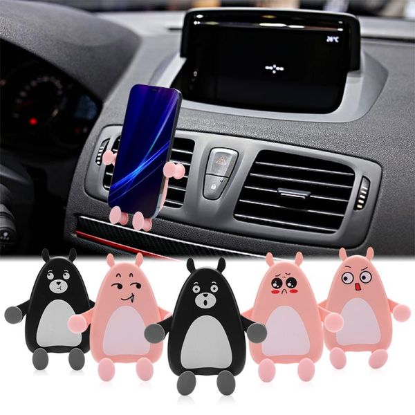 

creative cartoon bracket cute bear car phone holder for 4-6.5 inch phones gravity mobile stand air outlet brackets cell mounts & holders