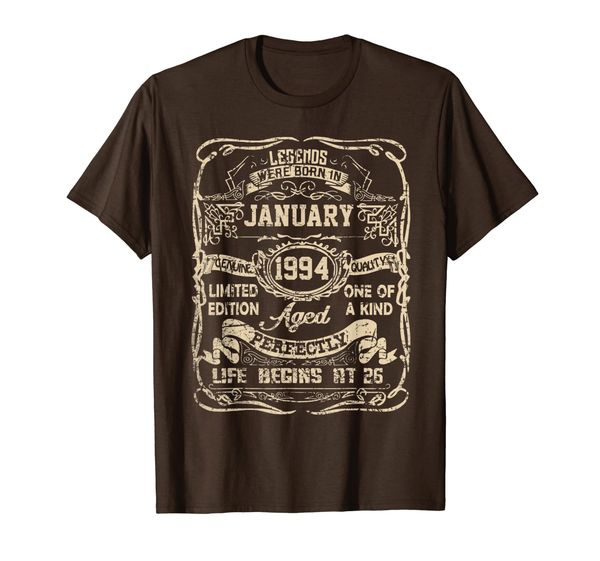 

legends were born in january 1994 shirt 26th birthday gift t-shirt, White;black