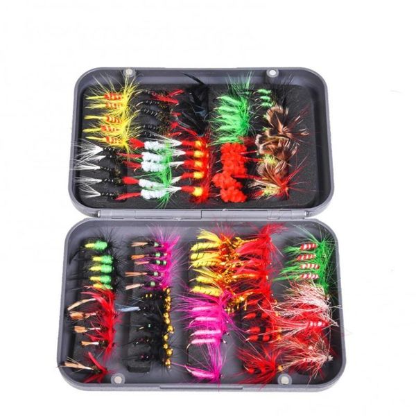 

fishing hooks 50%20/100pcs bionic insects butterfly lure fish tackle with box