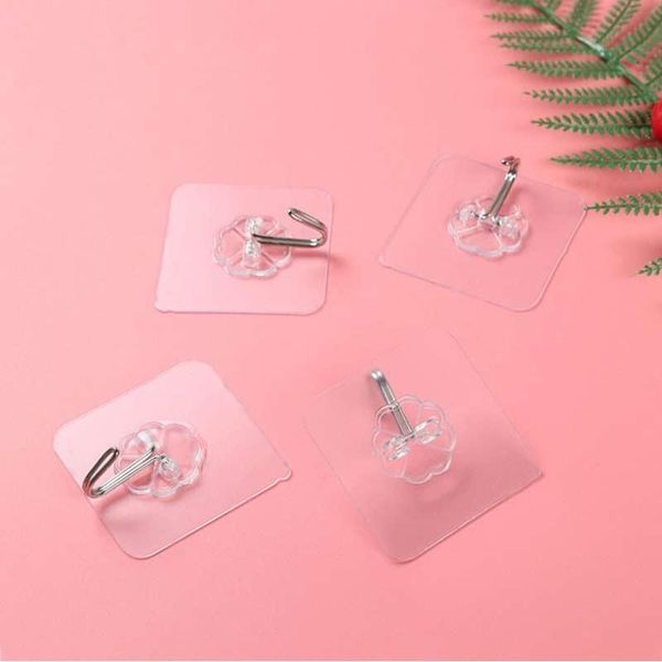 

hangers & racks strong adhesive wall hook transparent removable hanger hooks for bathroom kitchen d1