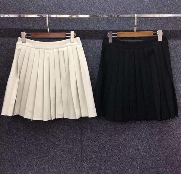 

spring and summer women's solid color decoration pleated a-shape versatile short skirt 316 skirts, Black