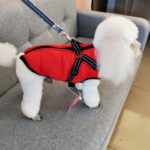 

dog apparel pet winter warm clothes plush coat jacket four leg jumpsuit puppy small costume outfit
