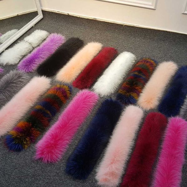 

real raccoon fur hooded scarf black color fox fur collar large fur collar custtom made h0923, Silver