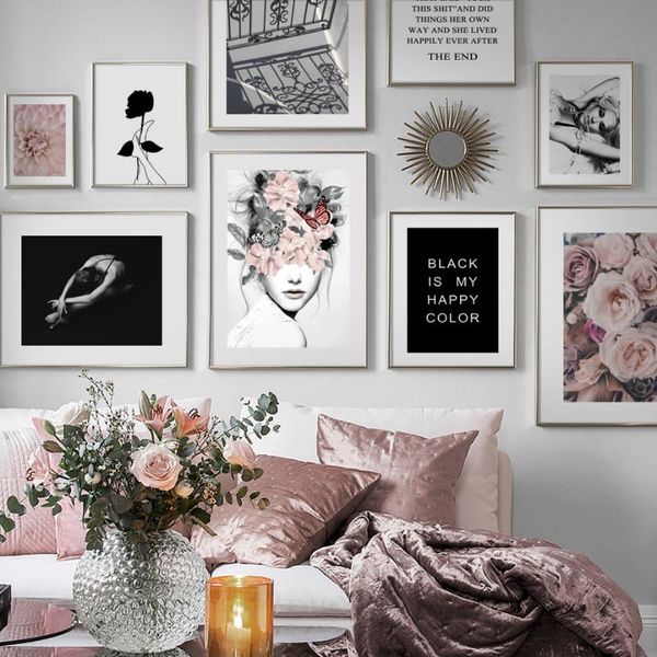 

paintings peony flower ballet girl iron door wall art canvas painting quotes nordic posters and prints pictures for living room decor