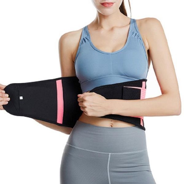 

waist support sports sweat belt elastic body shaping abdomen and after delivery, Black;gray