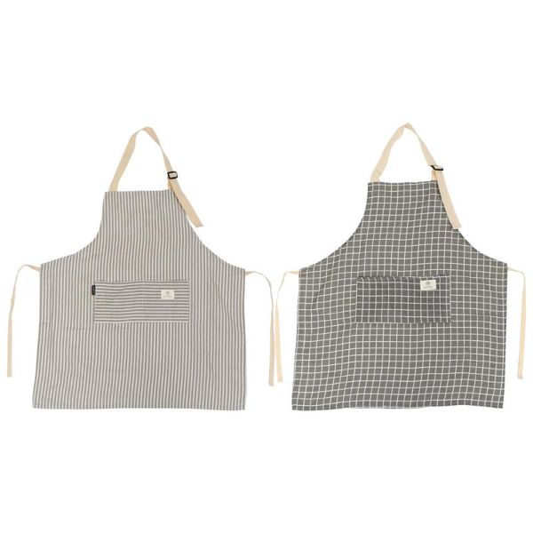 

aprons 2pcs fashion kitchen apron practical with pocket linen
