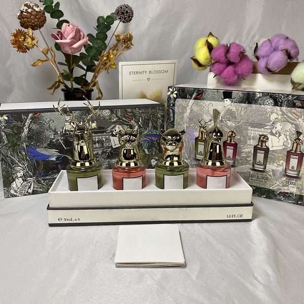 

perfume set 30ml 4-piece fragrace suit q version of animal head family series ladies lasting fragrances big-name genuine gift box set
