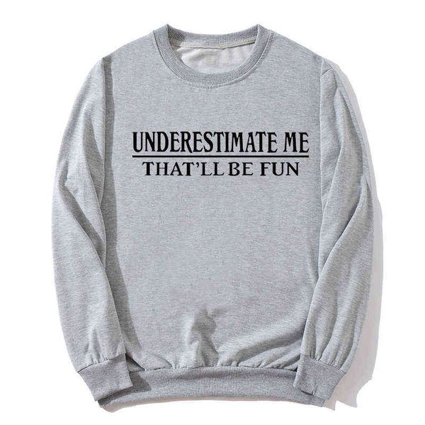 

european and american spot underestimate me letter printing round neck sweatshirt autumn winter ladies jacket 211115, Black