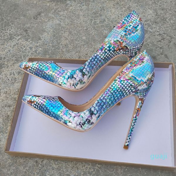 

fashion women pumps designer lady high heel blue python snake pointed toe stiletto heels brand new lady 12cm 10cm 8cm, Black