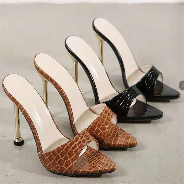 

sandals latest arrival 2021 women high heels female leather ladies dress, Black