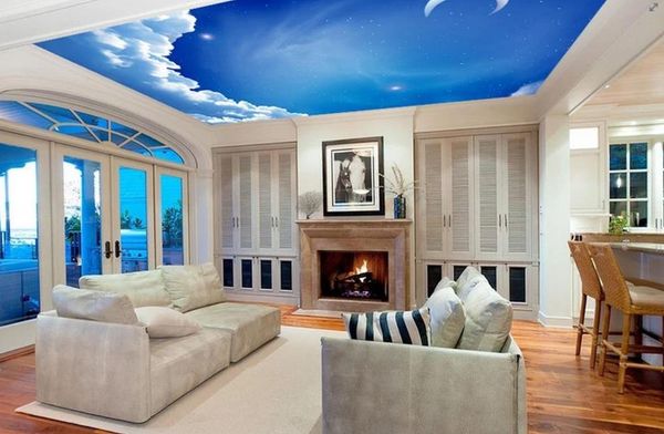 

wallpapers custom 3d po wallpaper ceiling mural wall fantasy white clouds star moon living room bedroom home decor