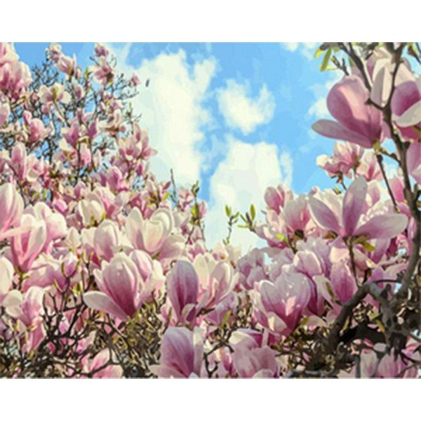 

paintings purple magnolia oil painting flower by numbers paint diy modern canvas picture hand painted home decor gift