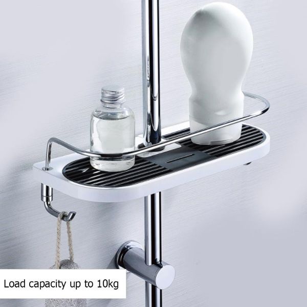 

bathroom storage & organization shelves shower shampoo tray single tier head holder practical pole rack organizer