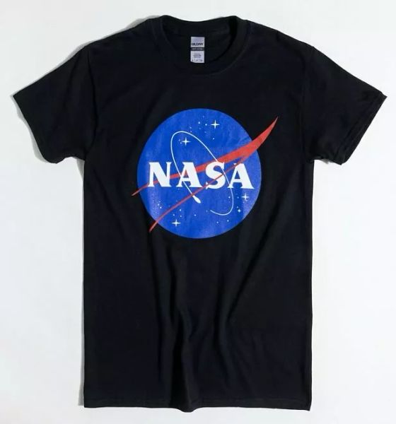 

official black nasa logo t-shirt, White;black
