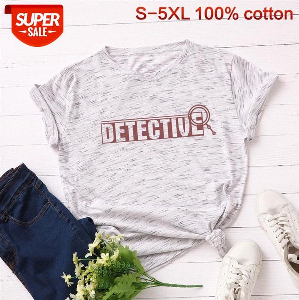 

women's loose round neck letter short-sleeved cotton t-shirt f13 #vk7m, White