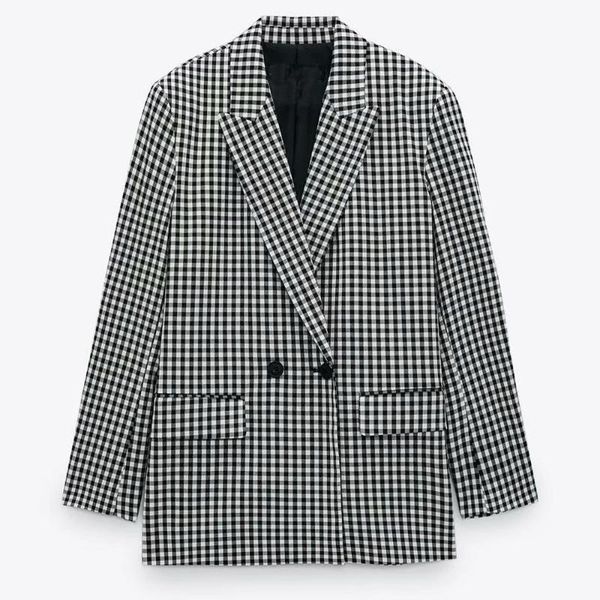 

celebrity fashion loose double breasted long sleeve suits jacket spring and autumn women blazer women's & blazers, White;black