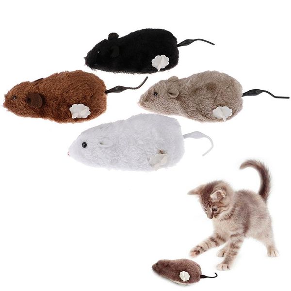 

cat toys creative funny clockwork spring power plush mouse toy dog playing mechanical motion rat pet accessories