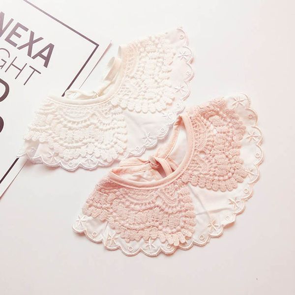 

baby bibs feeding infant burping cloths girls accessories round cotton lace toddler towel princess collar newborn towels clothing b7104