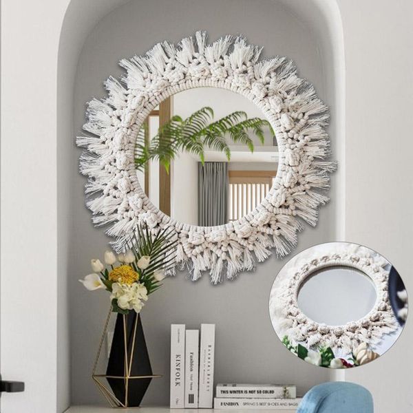 

mirrors macrame mirror handmade tapestry makeup bedroom decoration craft bohomian living room decorative wall