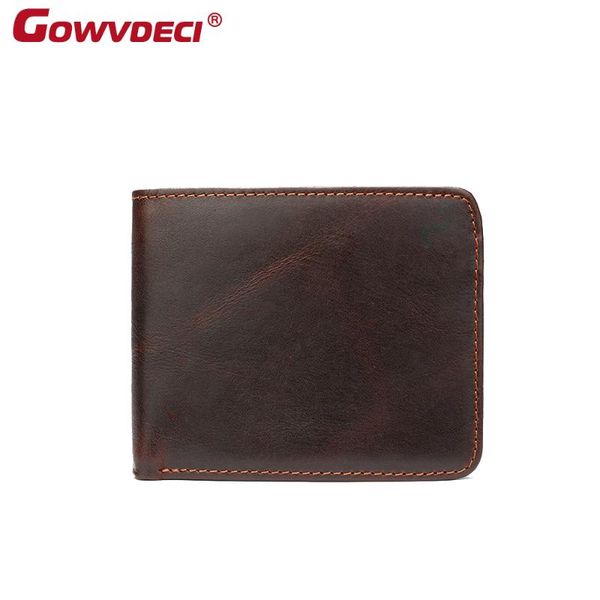 

simple men's short wallet leather retro trend coin purse wallets, Red;black