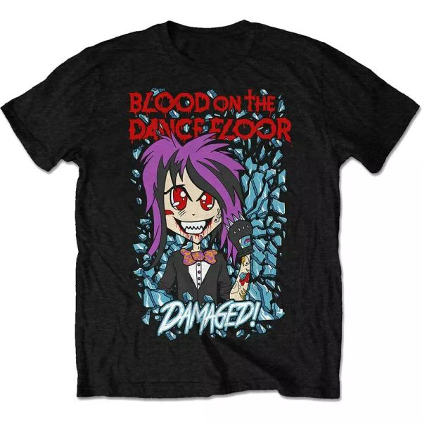 

blood on the dance floor damaged official t-shirt men unisex, White;black