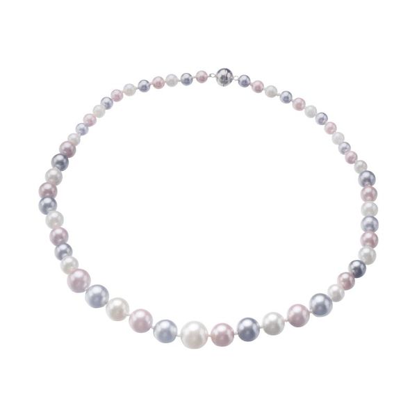 

chains mother of pearl necklace magnetic clasp strand jewelry round tower colorful shell for women fashion gift, Silver
