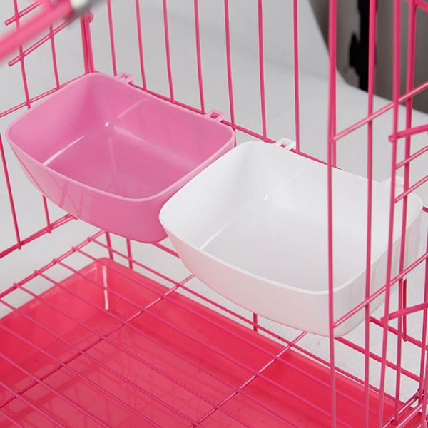 

dog apparel 1pcs pet bowl plastic hanging cage food water for cat supplies