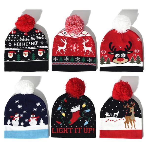 

beanies christmas knitted hat sweater beanie gift for kids xmas year decorations