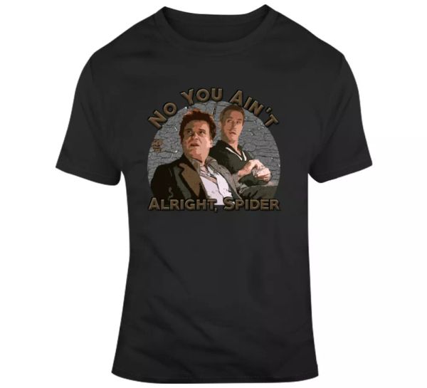 

goodfellas pesci de niro spider funny parody movie fan t shirt, White;black