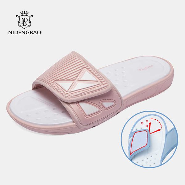 

slippers women summer quick-drying indoor home slides couples bathroom non-slip flats slippers house bathroom sandals 210619, Black