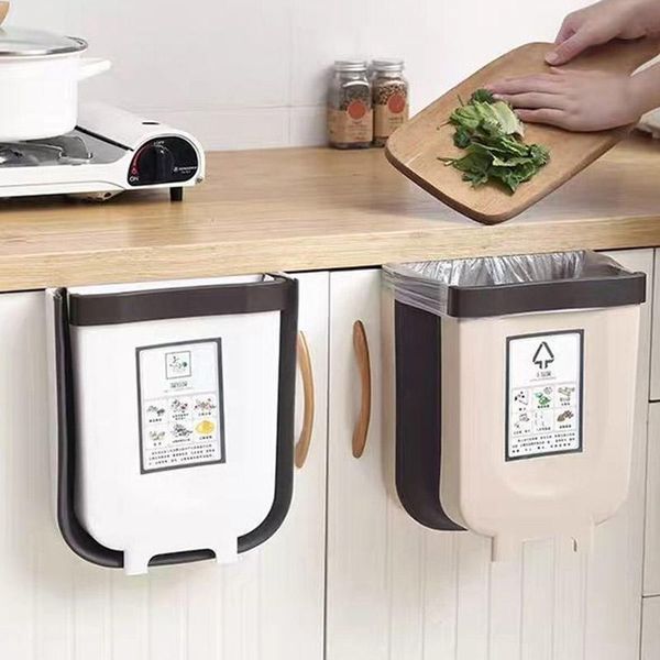 

waste bins household foldable trash can kitchen bedroom wall mount car bathroom toilet storage bin