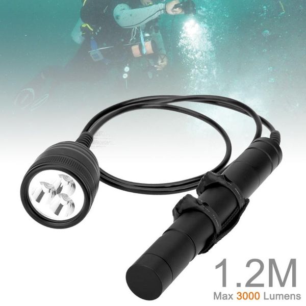 

flashlights torches 1.2m / 2 m line length underwater 150m 3000lm magnetic switch 3x xm-l2 led diving torch for pographic